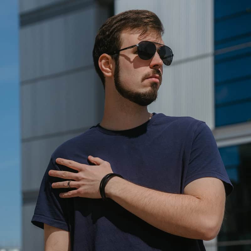 Forclet Minimalista Fekete nemesacél és többsoros bőr karkötő - Image 7